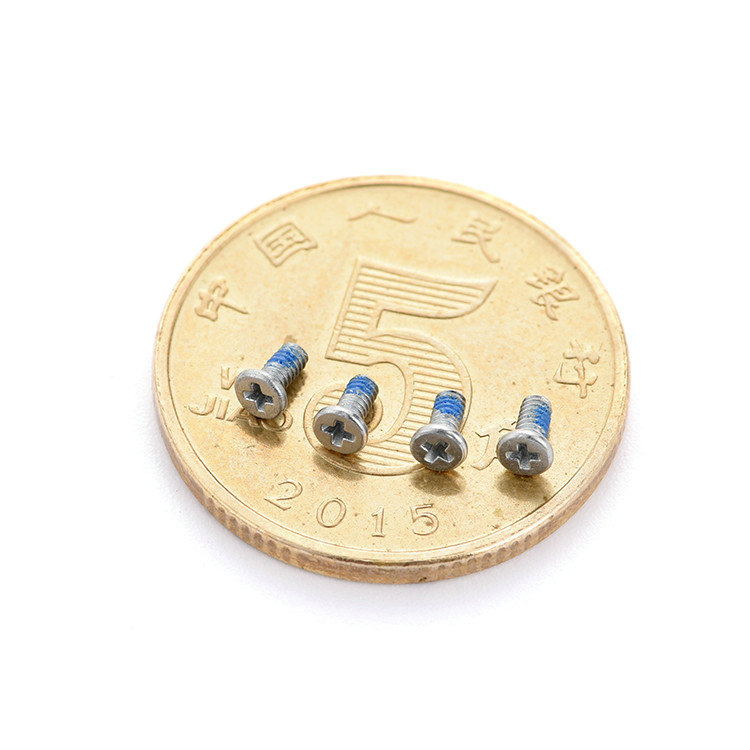 Mikrośruba blokująca ze stali węglowej M1,2X3mm z łbem płaskim i krzyżowym