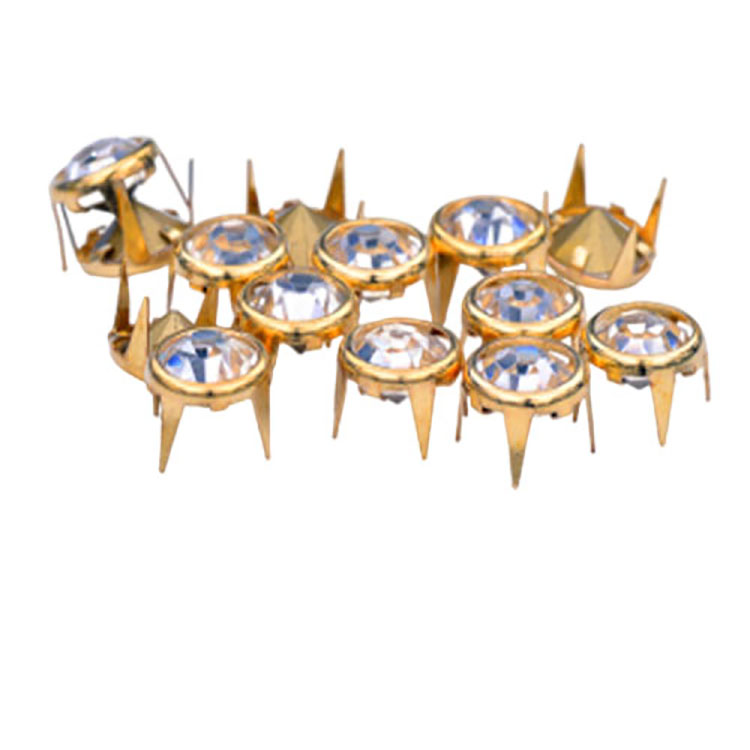 10mm DIY złoty pazur Rhinestone nit metalowe szpilki kolce do butów