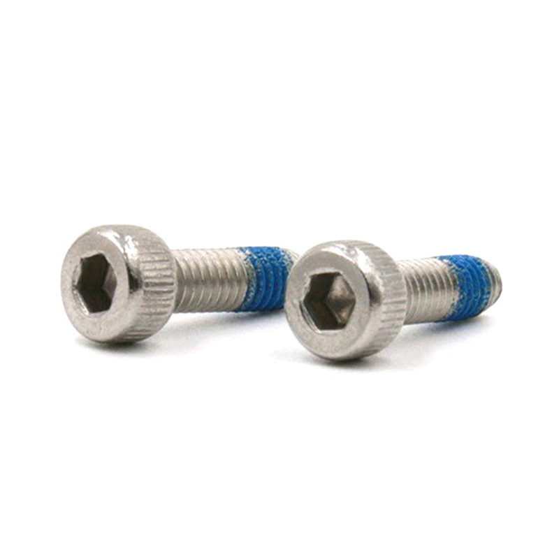 Mikrośruba z łbem walcowym z gniazdem sześciokątnym i łatką nylonową Mikrośruba z łbem walcowym z gniazdem sześciokątnym i łatką nylonową