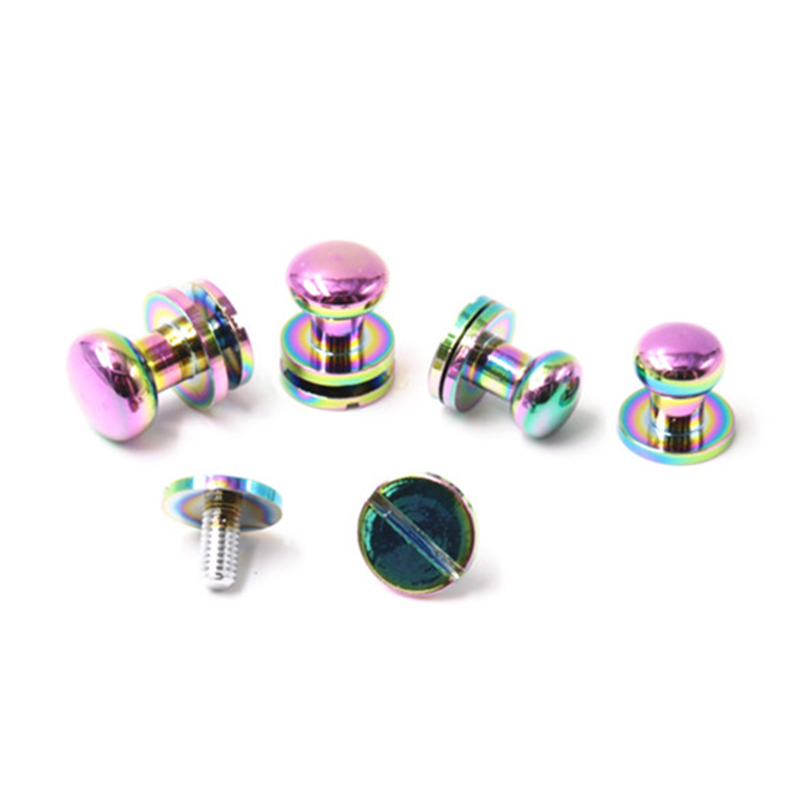 Tęczowe mosiężne ćwieki sam browne 8 mm do skórzanego paska Tęczowe mosiężne ćwieki sam browne 8 mm do skórzanego paska