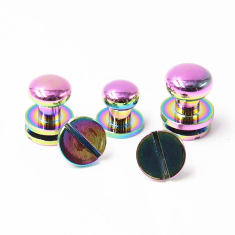 Tęczowe mosiężne ćwieki sam browne 8 mm do skórzanego paska Tęczowe mosiężne ćwieki sam browne 8 mm do skórzanego paska