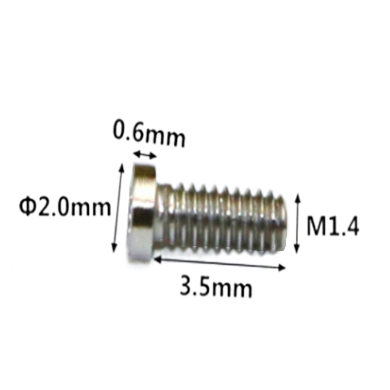Miniaturowa mikrośruba M1,4 z 6 płatkami o wysokiej precyzji do zegarków Miniaturowa mikrośruba M1,4 z 6 płatkami o wysokiej precyzji do zegarków