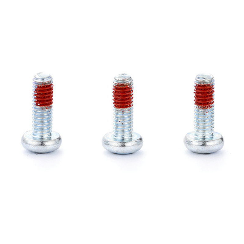 M3 Pan head Pozi driver machine Screw with red nylon patch M3 Pan head Pozi driver machine Screw with red nylon patch